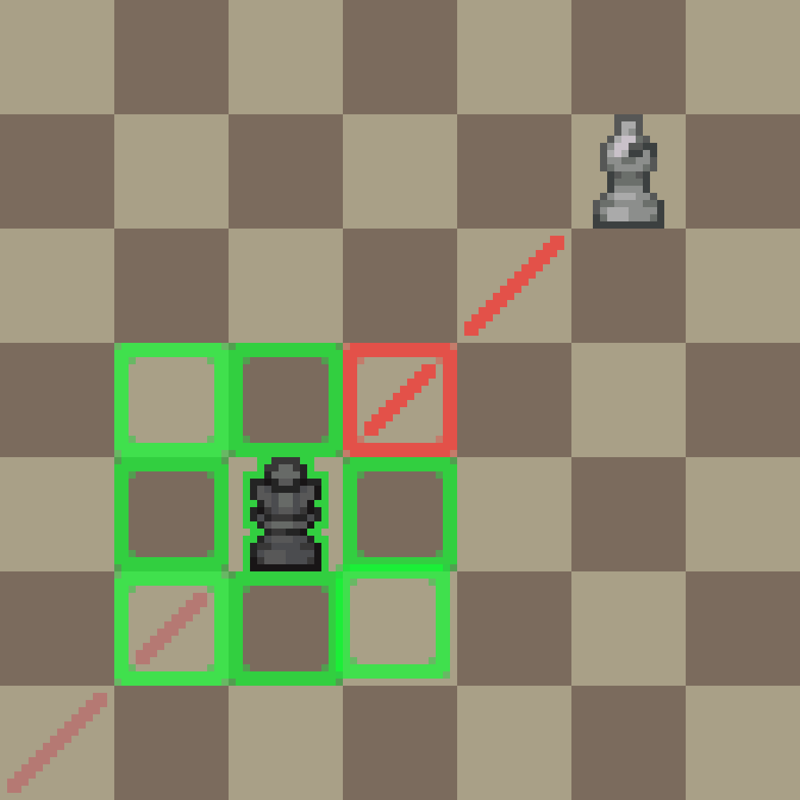 A king attacked by a bishop